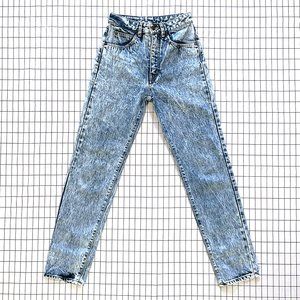 Vintage 1980s EDWIN JEANS London Slim 27x30 Tag (25x29.5 Measured) Acid Washed